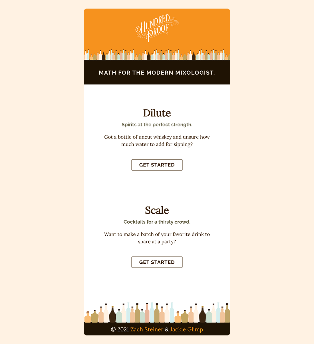 Hundred Proof - Mobile Homepage